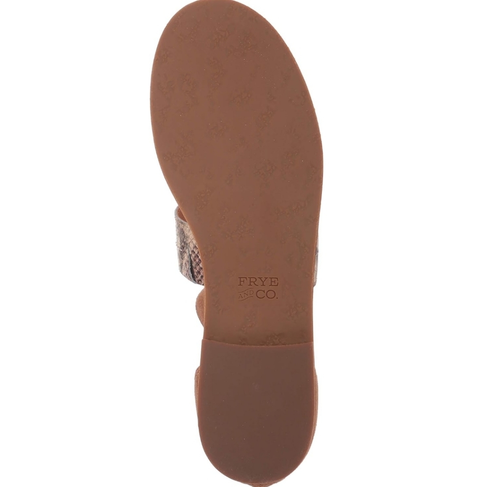 Frye and Co. Women's Evie 2 Band Sandal Flat - Snake Mulit Neutral - SZ 7.5 - Picture 8 of 15